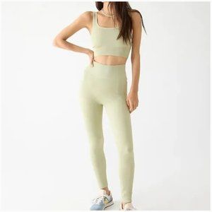 NWT J. Crew | Green Faded Pistachio Sculpt Stretch High-Rise Ribbed Leggings, XL